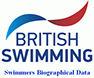 British swimming logo and link to swimmers biographical data