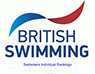 British Swimming logo and link to british swimming individual rankings webpage